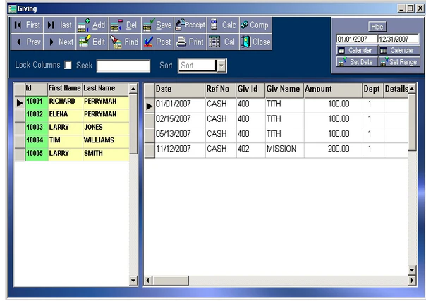 screenshot of MapleSoft Giving